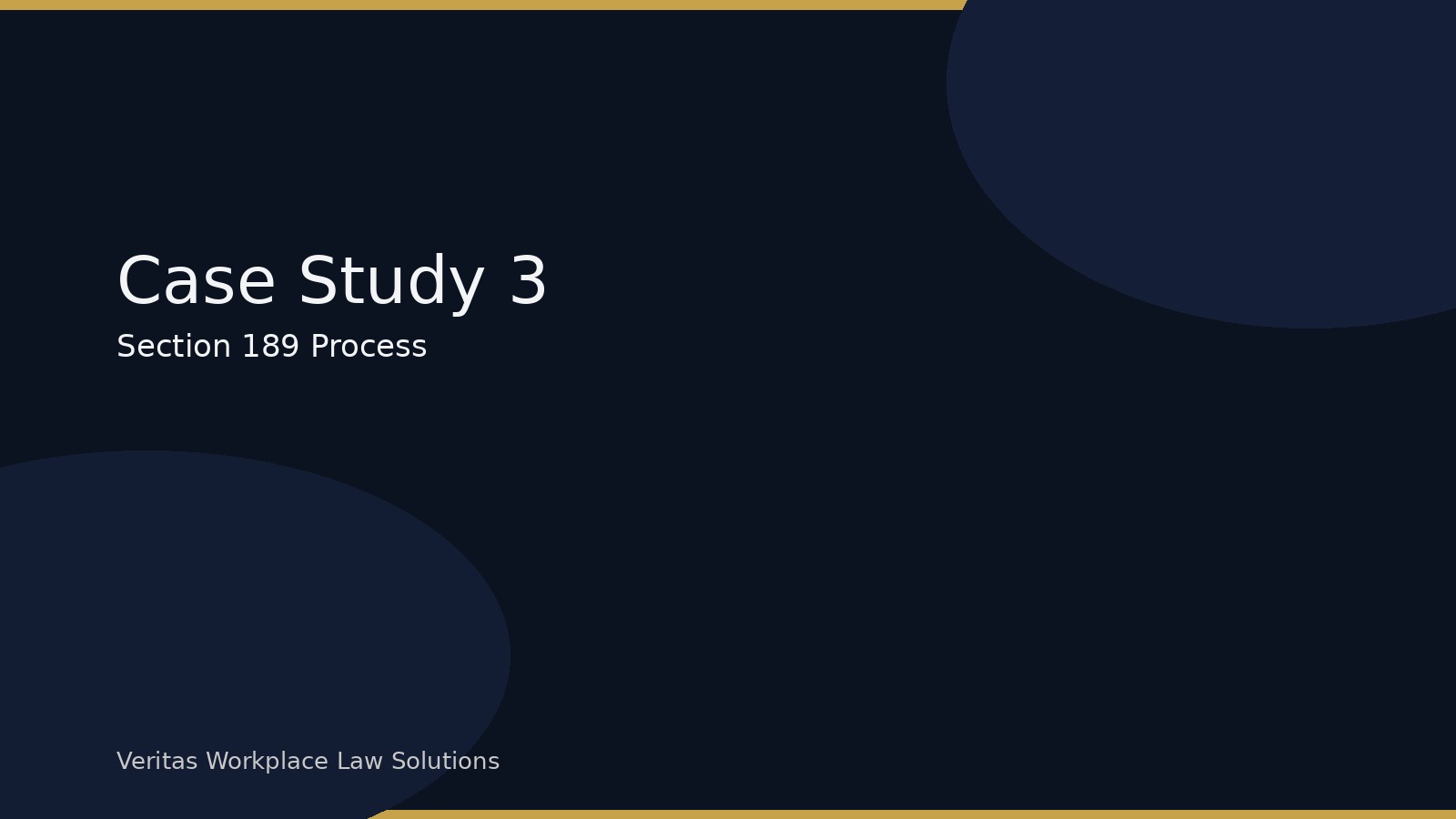 Section 189 Process Support