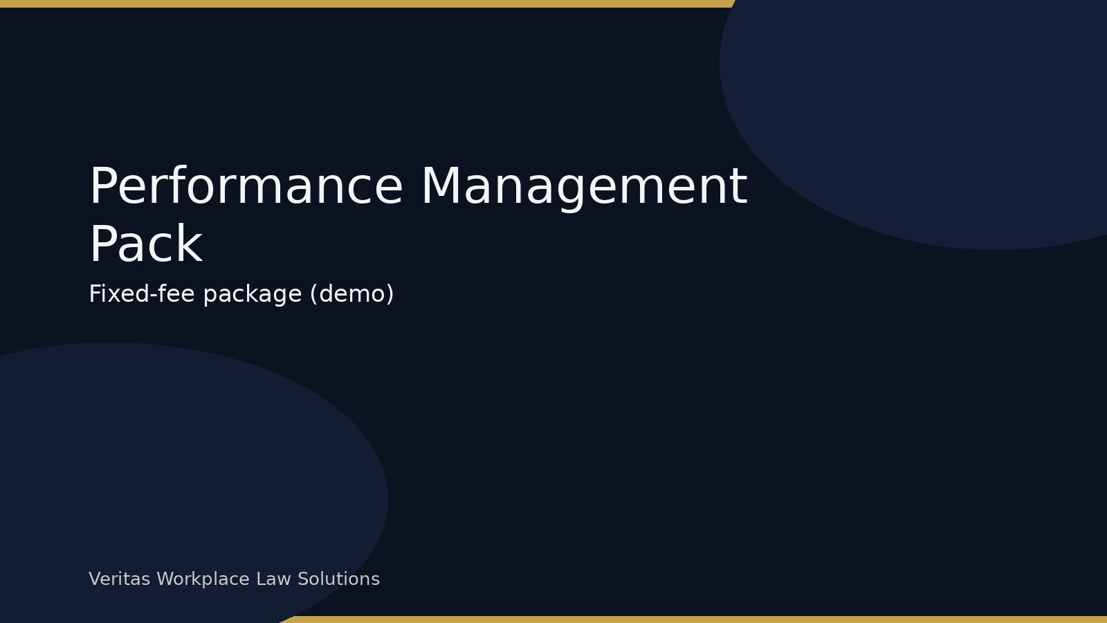 Performance Management Pack