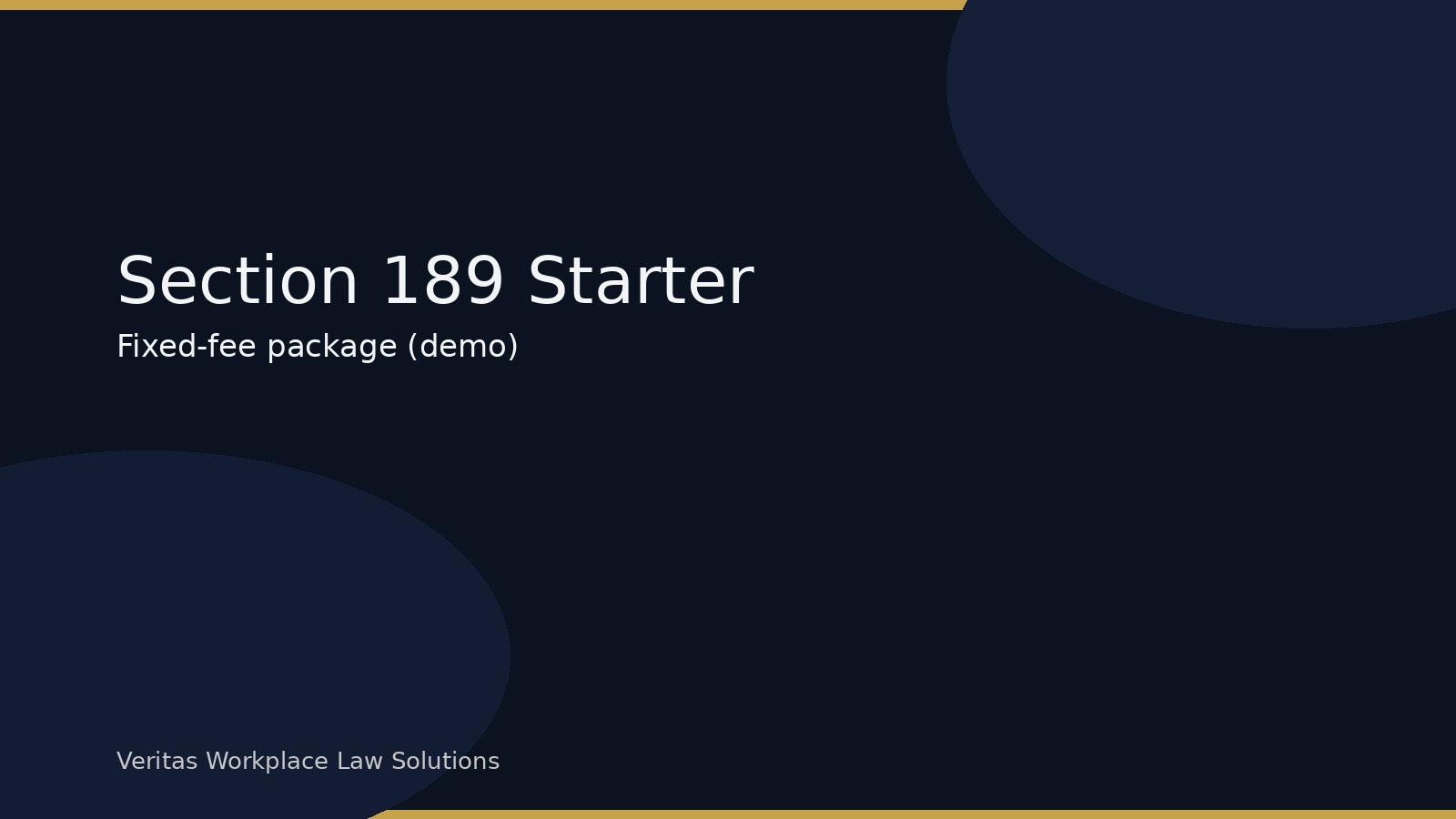 Retrenchment Process Starter (Section 189)